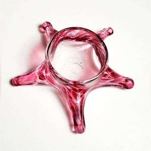 Studio Art Glass Pink Speckled Starfish Trinket Dish